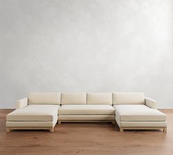 Jake Seadrift Wood Base Double Chaise Sectional (143"&ndash;163")