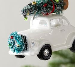 Mercury Glass Christmas Truck Ornaments