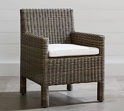 Torrey Wicker Square Arm Outdoor Dining Chair