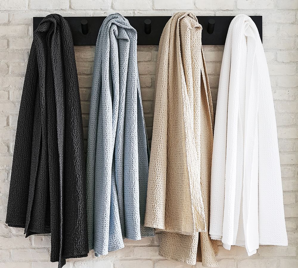 Vintage Washed Cotton Linen Blanket by Pottery Barn