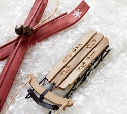 Wooden Winter Sports Ornaments