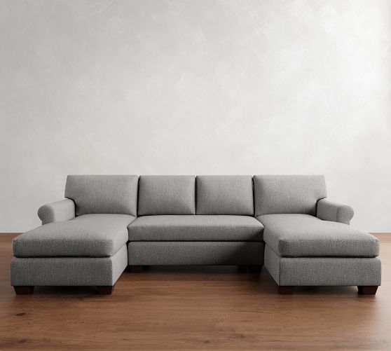 York Roll Arm Double Chaise Sectional (107"-127") by Pottery Barn