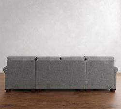 York Roll Arm Double Chaise Sectional (107"&ndash;127")