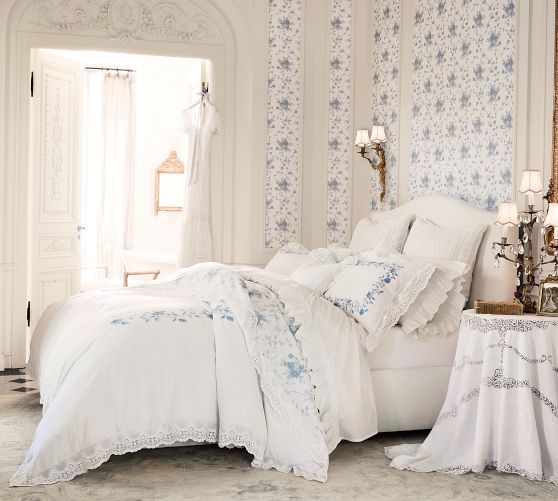 LoveShackFancy Blue Rose Duvet Cover by Pottery Barn