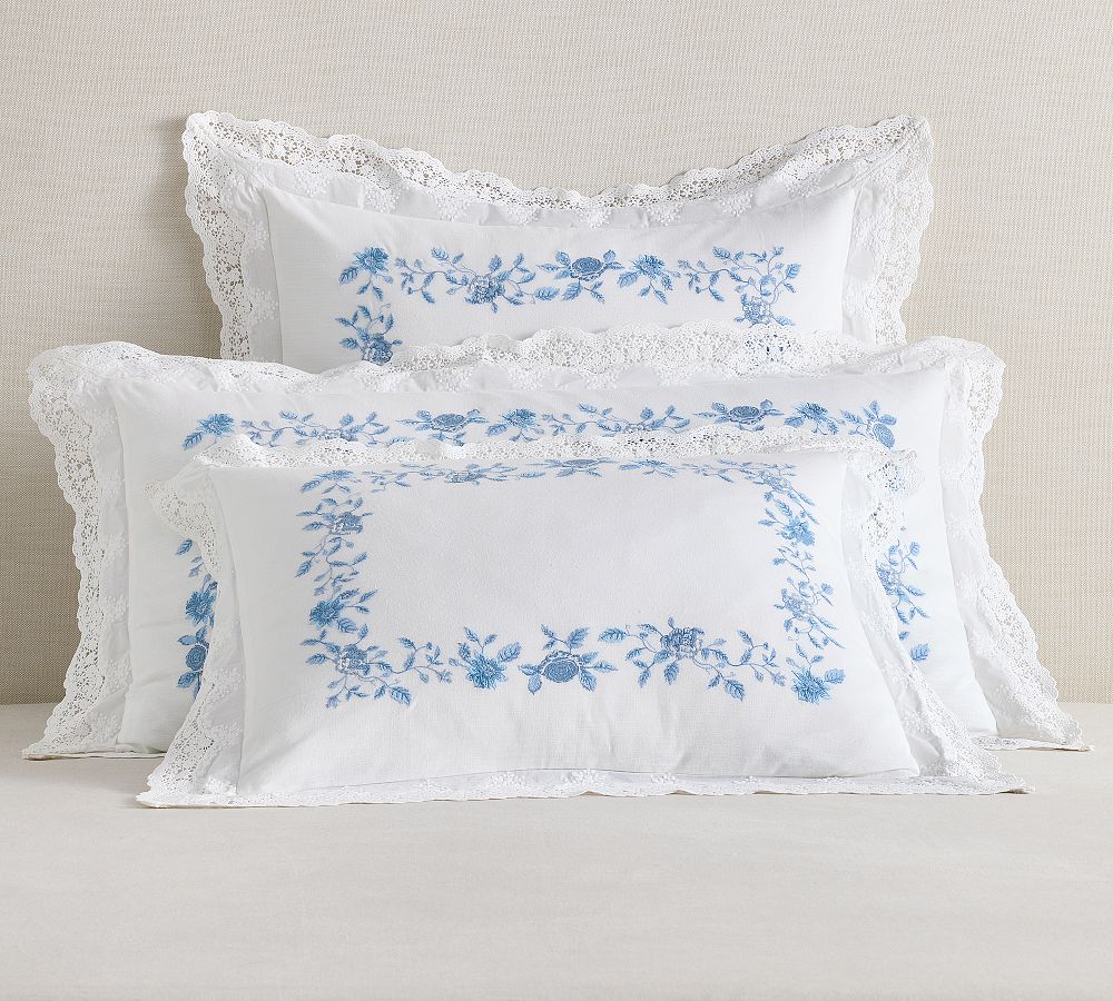 LoveShackFancy Blue Rose Sham by Pottery Barn
