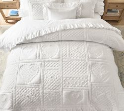 LoveShackFancy Bow Heart Patchwork Quilt