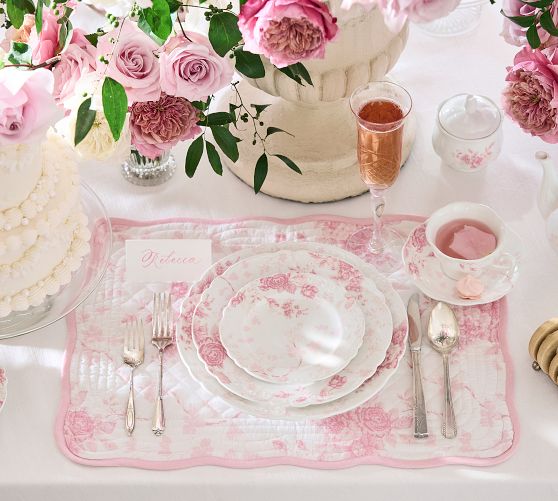 LoveShackFancy Rose Porcelain Dinnerware Collection by Pottery Barn