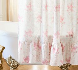 LoveShackFancy Rose Ruffle Shower Curtain