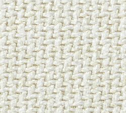 Open Box: Buchanan Square Arm Upholstered Swivel Armchair - Performance Heathered Basketweave, Alabaster White