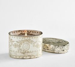 Etched Mercury Lidded Candle