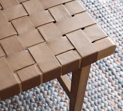 Fenton Woven Leather Bench (54.5")