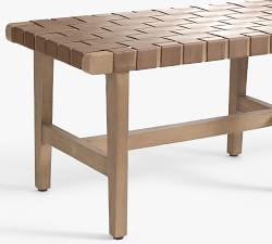 Fenton Woven Leather Bench (54.5")