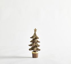 Handcrafted Gold Glitter Decorative Trees