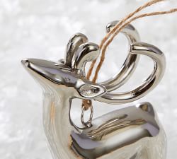 Silver Reindeer Ornament
