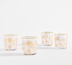 Snowflake Decal Cocktail Glasses - Set of 4