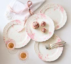 LoveShackFancy Rose Porcelain Salad Plates - Set of 4