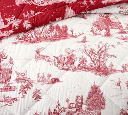 Santa Toile Reversible Percale Comforter
