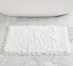 LoveShackFancy Crochet Edge Bow Bath Mat