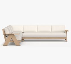 Modern Farmhouse 2-Piece Sofa Outdoor Sectional Set (134")