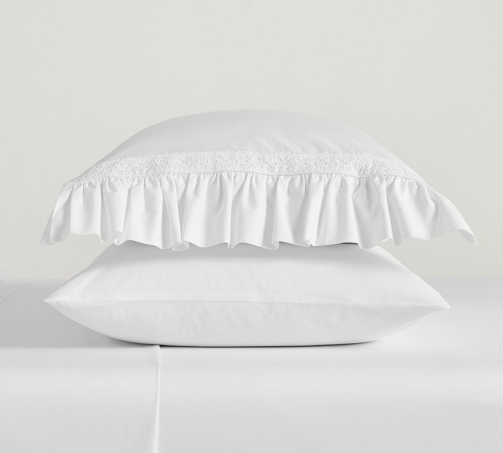 LoveShackFancy Ruffle Crochet Pillowcases - Set of 2 - Multi, Standard, Set of 2