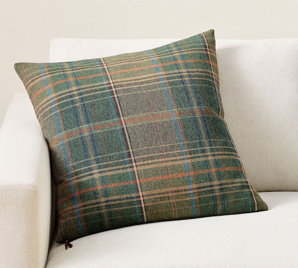 Woodrow Plaid Pillow - Green Multi, 22"