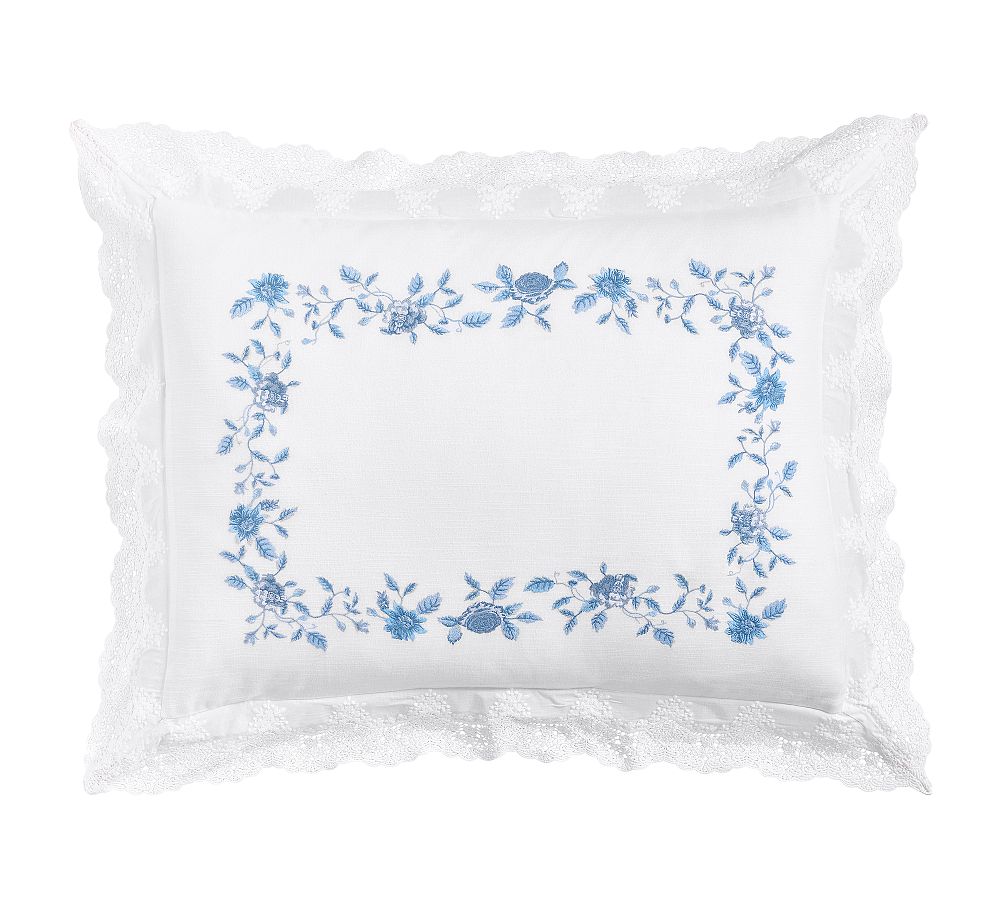 LoveShackFancy Blue Rose Sham - Multi, Standard