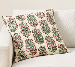 Berry Tree Embroidered Pillow