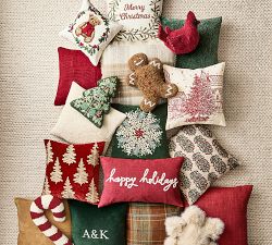 Berry Tree Embroidered Pillow