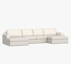 Big Sur Slipcovered 3-Piece Double Chaise Outdoor Sectional (166")