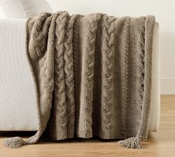 Classic Cable Knit Throw - Thumbnail 2