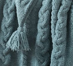 Classic Cable Knit Throw - Thumbnail 4