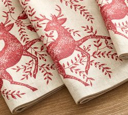 Fair Isle Deer Cotton Napkins - Set of 4