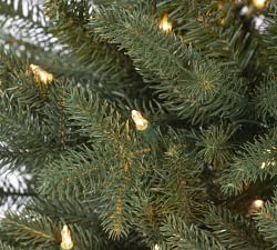 Lit Potted Faux Natural Cut Haywood Fir Tree