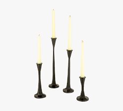 Rena Taper Cast Iron Candle Holders - Set of 4