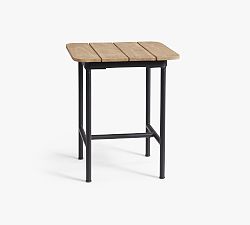Open Box: Tulum FSC® Acacia Outdoor Side Table (20" ) - Vintage Light Wheat, Black Finish