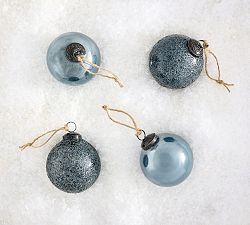 Blue Mixed Ball Ornaments - Set of 4
