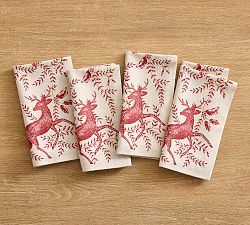 Fair Isle Deer Cotton Napkins - Set of 4
