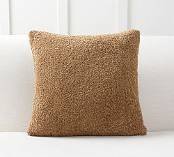 Open Box: Cozy Teddy Faux Fur Pillow Cover, 20" - Tobacco