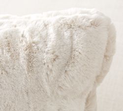 Open Box: Faux Fur Ruched Pillow