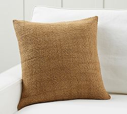 Open Box: Faye Linen Textured Pillow Cover, 20" - Tobacco
