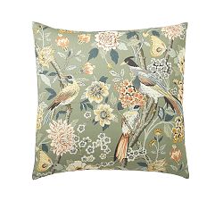 Open Box: Bloom Floral Sateen Sham,  Euro, Set of 3 - Green