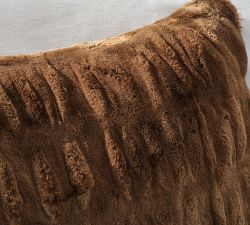 Open Box: Faux Fur Ruched Pillow