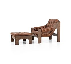 Callum Leather Chair with Ottoman