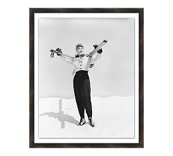 Vintage Skier Framed Print