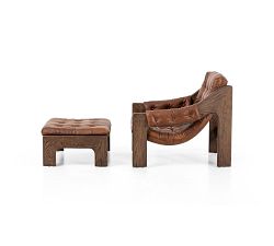 Callum Leather Chair with Ottoman
