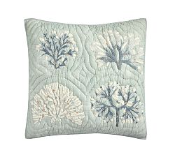 Open Box: Coral Reef Emroidered Quilted Sham, Euro - Blue Multi