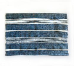 Open Box: Shyla Hand-Loomed Striped Bath Mat, 24" X 36" - Navy/Natural