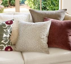 Shimmer Snowflake Embroidered Pillow