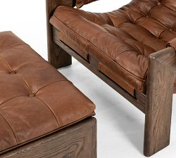 Callum Leather Chair with Ottoman