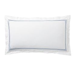 Open Box: Grand Organic Percale Shams, King, Set of 2 - Chambray